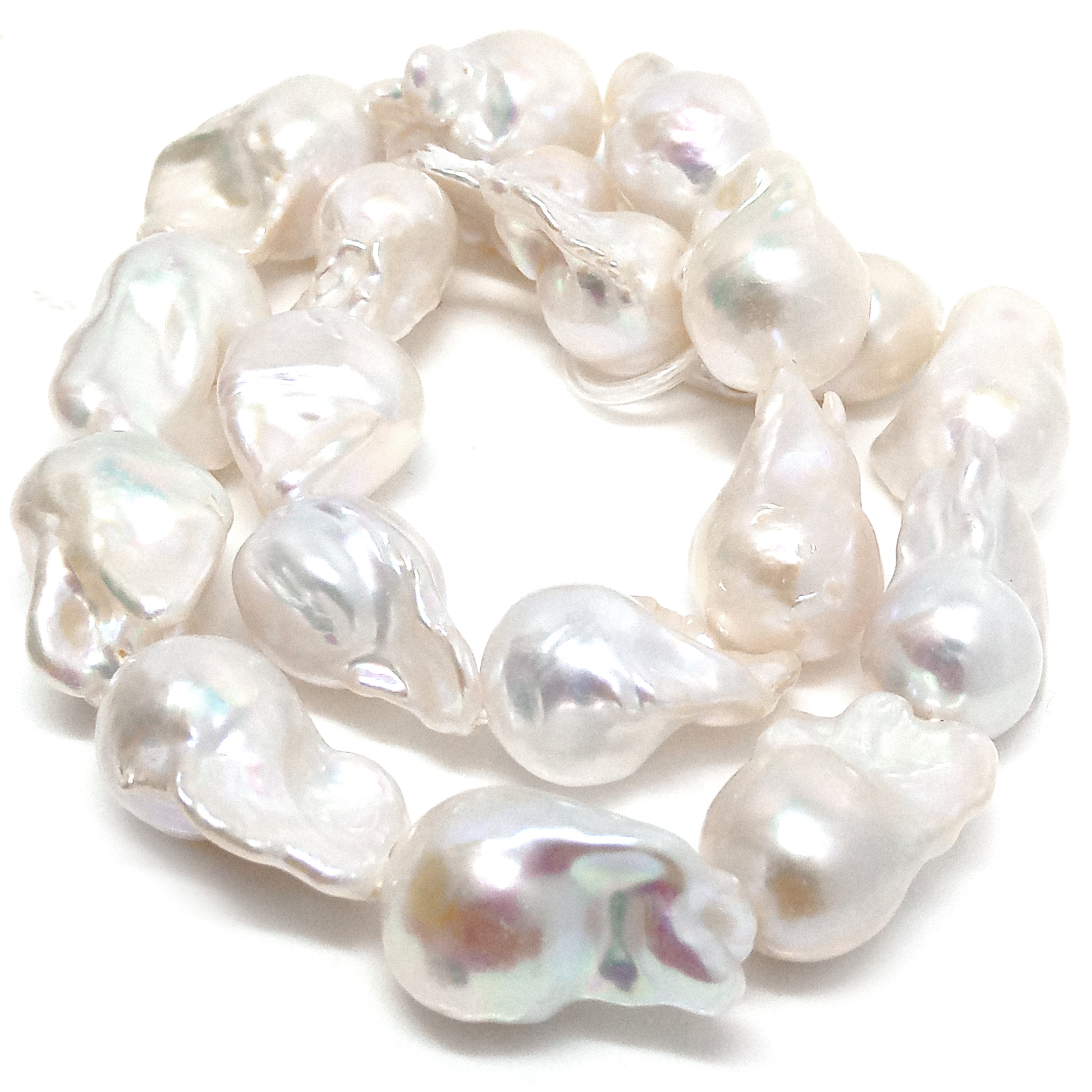 White 13-20mm Fireball Pearls